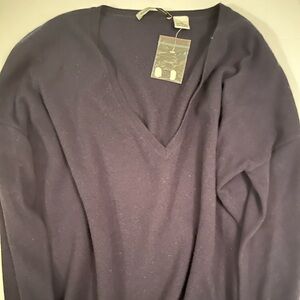 Autumn Cashmere Women's V-Neck Sweater - Navy Blue